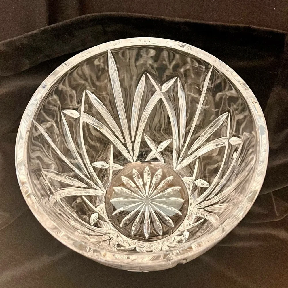 Marquis by Waterford Brookside Cut Crystal Barware Ice Bucket Serving Center Bow